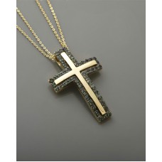 ΓΥΝΑΙΚΕΙΟΣ ΣΤΑΥΡΟΣ ΜΑΥΡΟ ΧΡΥΣΟ VALORO 14 K CRBG01 - 020201