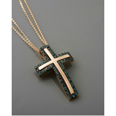 ΓΥΝΑΙΚΕΙΟΣ ΣΤΑΥΡΟΣ ΜΑΥΡΟ ΡΟΖ VALORO 14 K CRBR03 - 020201