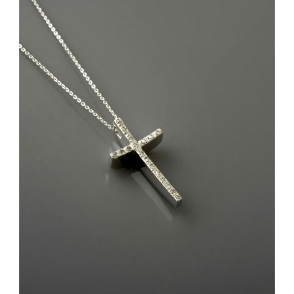 ΓΥΝΑΙΚΕΙΟΣ ΣΤΑΥΡΟΣ ΛΕΥΚΟ VALORO 14K CRW17 - 020207
