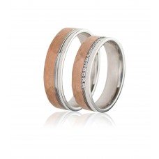 Βέρες από Ροζ Χρυσό και Λευκόχρυσο 14Κ Machio Femmina (TMF03)