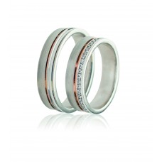 Βέρες από Ροζ Χρυσό και Λευκόχρυσο 14Κ Machio Femmina (TMF07)