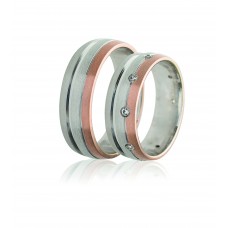 Βέρες από Ροζ Χρυσό και Λευκόχρυσο 14Κ Machio Femmina (TMF10)