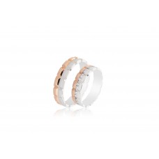 Βέρες από Ροζ Χρυσό και Λευκόχρυσο 14Κ Machio Femmina (TMF102)