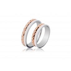 Βέρες από Ροζ Χρυσό και Λευκόχρυσο 14Κ Machio Femmina (TMF67)