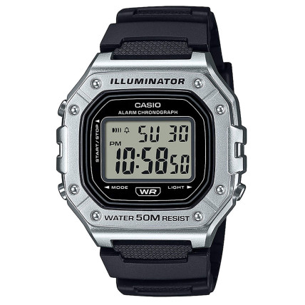 CASIO Collection Black Rubber Strap W-218HM-7AVEF CASIO Collection Black Rubber Strap W-218HM-7AVEF