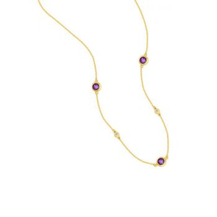 Κολιέ Σε Κίτρινο Χρυσό Με Double Amethyst Πέτρες (N02) Κολιέ Σε Κίτρινο Χρυσό Με Double Amethyst Πέτρες (N02)